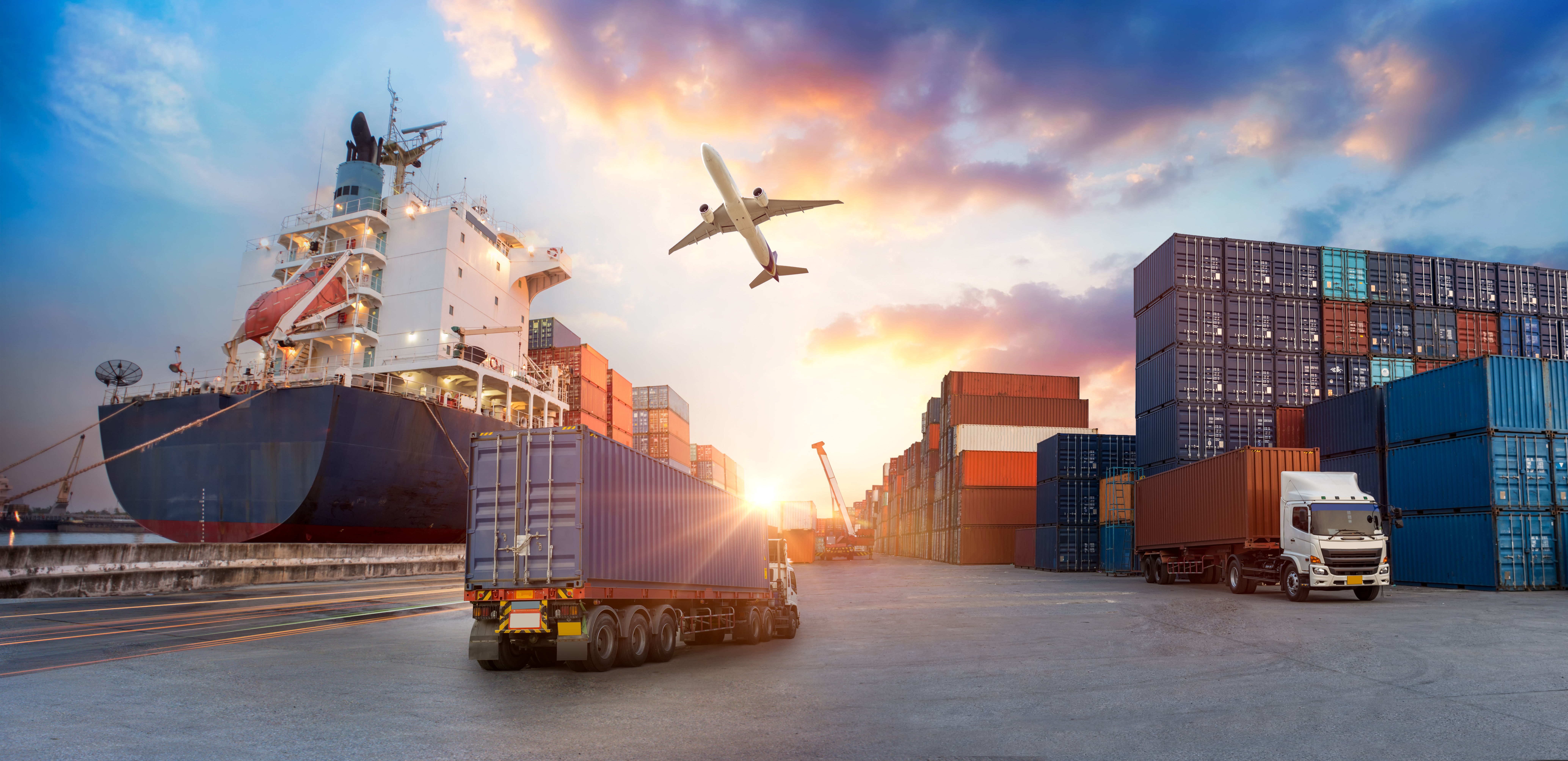 Trucks at the port