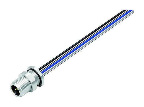 Illustration M12 Male panel mount connector, Contacts: 5, unshielded, single wires, IP68, UL 2238, M12x1.0, Rear mounting
