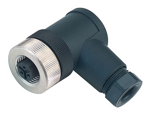 Ilustración M12 Conector hembra en ángulo, Número de contactos: 2+PE, 6,0-8,0 mm, sin blindaje, tornillo extraíble, IP67, UL