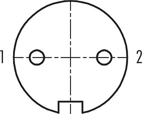 Disposición de los contactos (lado de la conexión) Bayoneta Toma de brida, Número de contactos: 2, sin blindaje, soldadura, IP40, M18x0,75, Montaje frontal