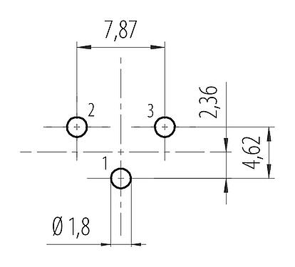 Disposición del conductor 7/8" Enchufe de brida, Número de contactos: 2+PE, sin blindaje, THT, IP68, UL 2238, VDE, Montaje en pared, moldeado