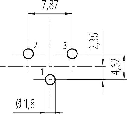 Disposición del conductor 7/8" Enchufe de brida, Número de contactos: 2+PE, sin blindaje, THT, IP68, UL 2238, VDE, Montaje en pared, moldeado