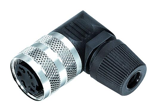 Illustration M16 Female angled connector, Contacts: 8 (08-a), 4.0-6.0 mm, unshielded, solder, IP40