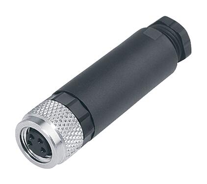 Illustration M8 Female cable connector, Contacts: 3, 3.5-5.0 mm, unshielded, screw clamp, IP67, UL 2238