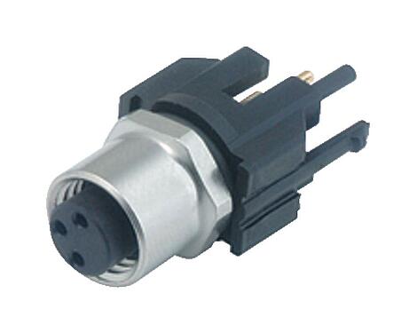 Illustration M8 Female panel mount connector, Contacts: 3, unshielded, THR, IP67, UL 2238