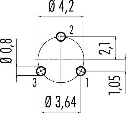 Disposición del conductor Snap-In Enchufe de brida, Número de contactos: 3, sin blindaje, THT, IP67, M8x0,75, Montaje frontal