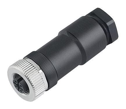 Illustration M12 Female cable connector, Contacts: 4, 8.0-10.0 mm, unshielded, screw clamp, IP67, UL 2238, VDE, PG 11, for the power supply