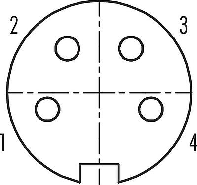 Contact arrangement (Plug-in side) Push Pull Female cable connector, Contacts: 4, 4.0-8.0 mm, shieldable, solder, IP67