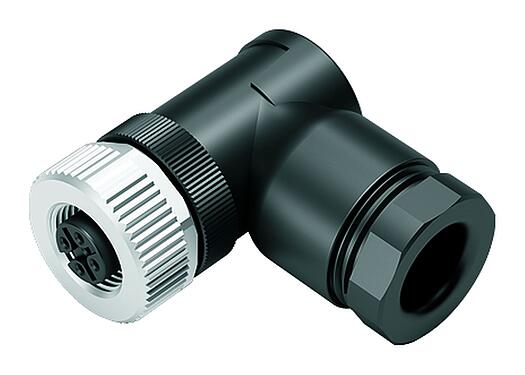 Illustration M12 Male duo connector - female angled connector, Contacts: 4, 2.1-3.0 mm (2 cable) or 4-5 mm (2 cable), unshielded, screw clamp, IP67