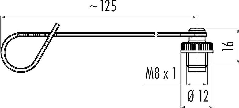Dibujo a escala Tapa protectora, IP67, para conector de cable hembra