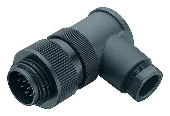 Illustration RD30 Male angled connector, Contacts: 4+PE, 14.0-18.0 mm, unshielded, screw clamp, IP65, ESTI+, VDE