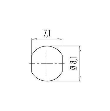 Assembly instructions / Panel cut-out Snap-In Female panel mount connector, Contacts: 4, unshielded, THT, IP67, UL 2238, M8x0,75, Front mounting