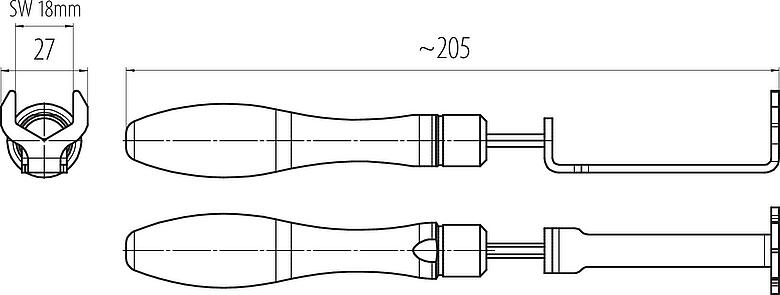 Dibujo a escala Llave de montaje