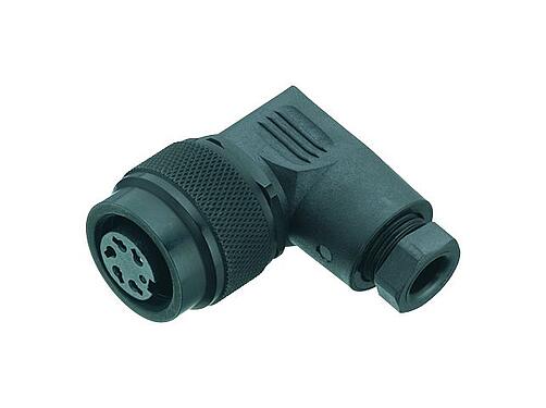 Illustration M16 Female angled connector, Contacts: 2 (02-a), 6.0-8.0 mm, unshielded, solder, IP67