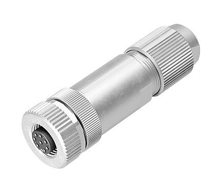 Illustration M12 Connecteur femelle, Contacts: 8, 5,0-8,0 mm, blindable, pince à visser, IP67, UL 2238, ressort à iris