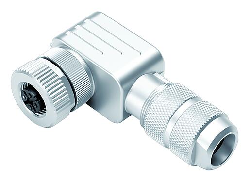 Illustration M12 Female angled connector, Contacts: 4, 6.0-8.0 mm, shieldable, crimping (Crimp contacts must be ordered separately), IP67, UL 2238