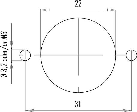 Instructions de montage / Découpe du panneau RD24 Embase mâle, Contacts: 6+PE, non blindé, souder, IP67, UL, ESTI+, VDE, Montage frontal