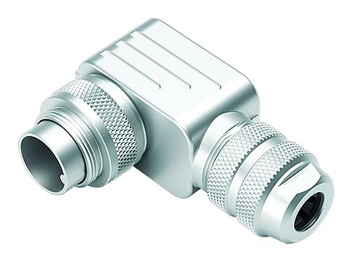 Illustration M16 Male angled connector, Contacts: 4 (04-a), 6.0-8.0 mm, shieldable, crimping (Crimp contacts must be ordered separately), IP67, UL 2238