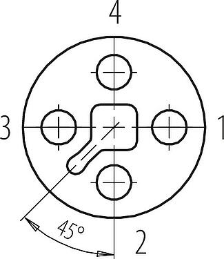 Disposición de los contactos (lado de la conexión) M12 Conector de cable hembra, Número de contactos: 4, 6,0-8,0 mm, sin blindaje, tornillo extraíble, IP67, Acero inoxidable