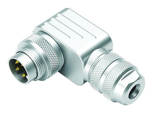 Illustration M16 Male angled connector, Contacts: 8 (08-a), 4.0-6.0 mm, shieldable, solder, IP67, UL 2238