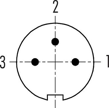 Disposition des contacts (Côté plug-in) Baïonnette Connecteur mâle, Contacts: 3, 3,0-4,0 mm, non blindé, souder, IP40