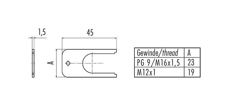 Scale drawing Mounting wrench
