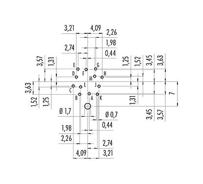 Disposición del conductor M16 Enchufe de brida, Número de contactos: 12 (12-a), blindable, THT, IP40, M18x0,75, Montaje en pared