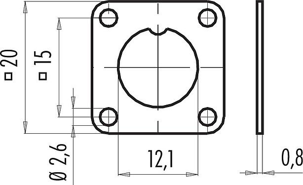 Dibujo a escala Brida cuadrada, Brida cuadrada
