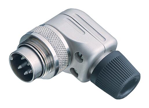 Illustration M16 Male angled connector, Contacts: 2 (02-a), 6.0-8.0 mm, shieldable, solder, IP40