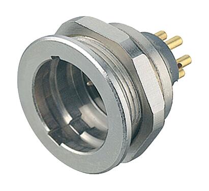 Illustration Push Pull Male panel mount connector, Contacts: 4, unshielded, solder, IP67, M21x1,0, Front mounting
