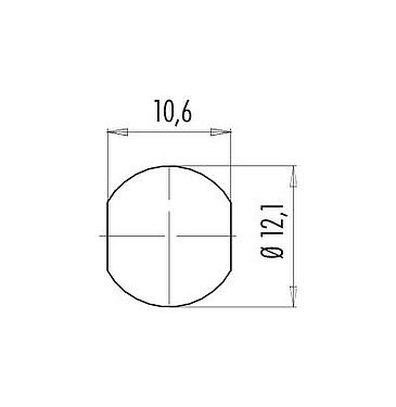Assembly instructions / Panel cut-out Snap-In Female panel mount connector, Contacts: 8, unshielded, solder, IP67, UL 2238, VDE, M12x1.0, Front mounting