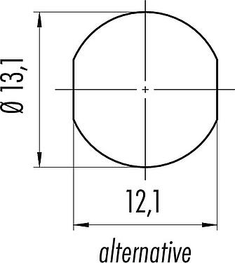 Muestra de montaje Bayoneta Toma de brida, Número de contactos: 5, sin blindaje, soldadura, IP54 desenchufado, M13x1,0, Montaje en pared