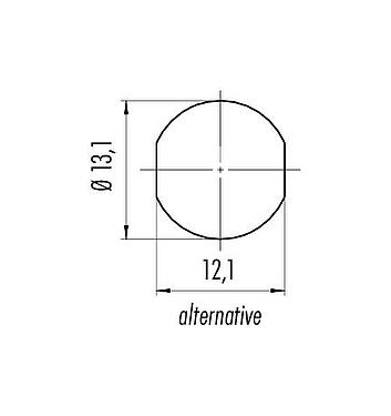 Assembly instructions / Panel cut-out Bayonet Female panel mount connector, Contacts: 5, unshielded, solder, IP54 unplugged, M13x1,0, Front mounting