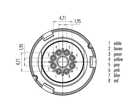 Contact arrangement (Plug-in side) Bayonet Male cable connector, Contacts: 8, unshielded, solder, IP67, PUR, black, 8 x 0.25 mm², 2 m