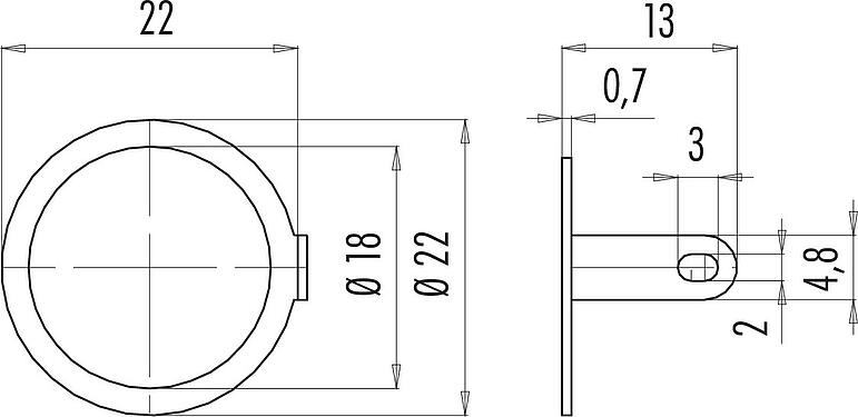 Dibujo a escala M16 Anillo de soldadura, IP67