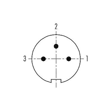 Contact arrangement (Plug-in side) Push Pull Male panel mount connector, Contacts: 3, unshielded, solder, IP40, M14x0,5, Front mounting