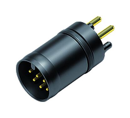 Illustration M12 Male receptacle, Contacts: 2+7, solder, IP67 plugged and locked, Front mounting