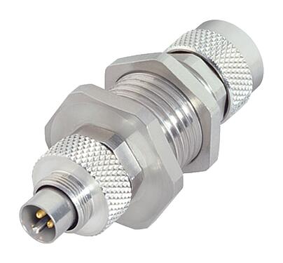 Illustration M9 Lead-through for control cabinet, Contacts: 5, shieldable, pluggable, IP67, Rear mounting