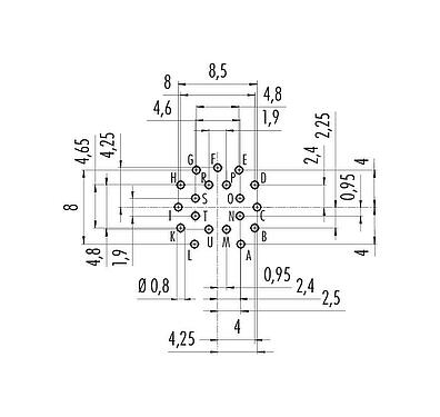 Disposición del conductor M16 Toma de brida, Número de contactos: 19 (19-a), sin blindaje, THT, IP67, UL 2238, M18x0,75, Montaje en pared