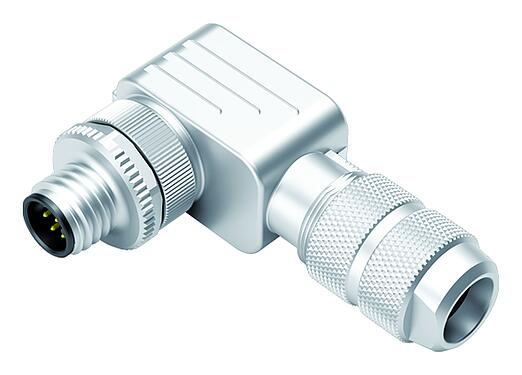 Illustration M12 Connecteur mâle coudé, Contacts: 8, 5,0-8,0 mm, blindable, pince à visser, IP67, UL 2238, ressort à iris
