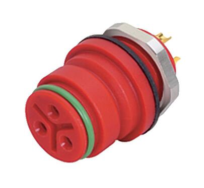 Illustration Snap-In Female panel mount connector, Contacts: 8, unshielded, solder, IP67, UL 2238, VDE, M12x1.0, Front mounting