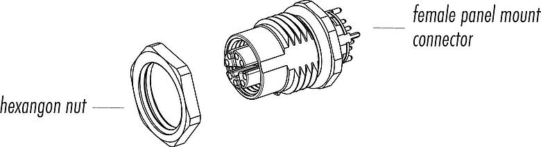 Descripción del artículo M12 Toma de brida, Número de contactos: 8, blindado, con cables ensamblado, IP67, UL, M16x1,5, Ethernet, PUR, verde, 4 x 2 x AWG 26/7, Montaje en pared, 0,5 m
