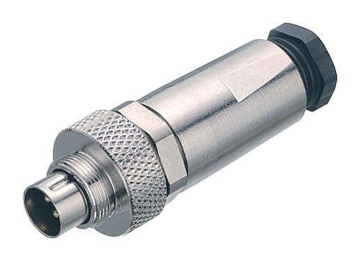 Illustration M9 Male cable connector, Contacts: 8, 3.5-5.0 mm, shieldable, solder, IP67, with shielding cuff