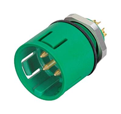 Illustration Snap-In Male panel mount connector, Contacts: 8, unshielded, solder, IP67, UL 2238, VDE, M12x1.0, Front mounting