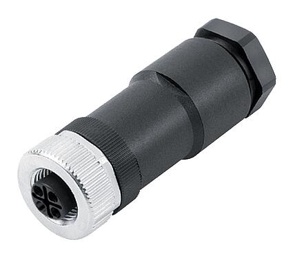 Ilustración M12 Conector de cable hembra, Número de contactos: 2+PE, 8,0-10,0 mm, sin blindaje, tornillo extraíble, IP67, UL 2238