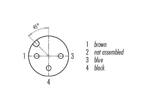 Contact arrangement (Plug-in side) M12 Female cable connector, Contacts: 3, unshielded, moulded on the cable, IP68/IP69K, UL 2238, PUR, black, 3 x 0.34 mm², 2 m