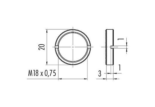 Dibujo a escala alternativamente CuZn39 Pb3 Rmin. 400 o CuZn38 Pb2 Rmin. 410
