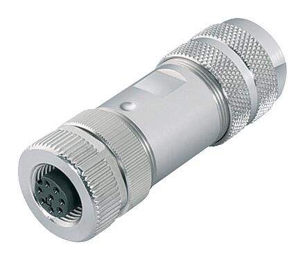 Ilustración M12 Conector de cable hembra, Número de contactos: 12, 8,0-10,0 mm, blindable, soldadura, IP67, UL 2238, con anillo de protección