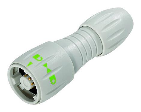 Illustration Bayonet Male cable connector, Contacts: 8, 2.5-4.0 mm, unshielded, solder, IP67