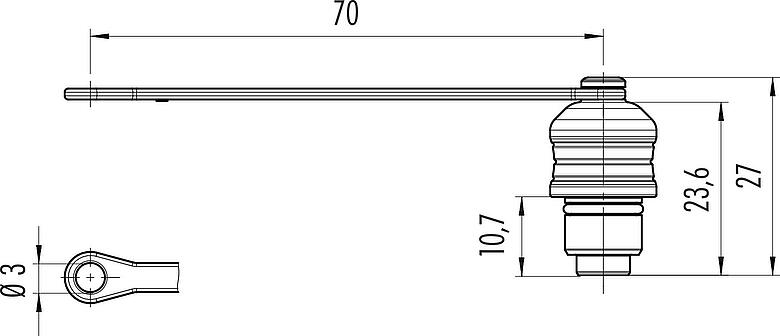 Scale drawing Protecting cap, IP67